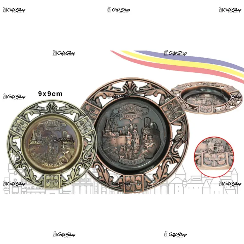 Romania, dracula, transilvania, scrumiera din metal